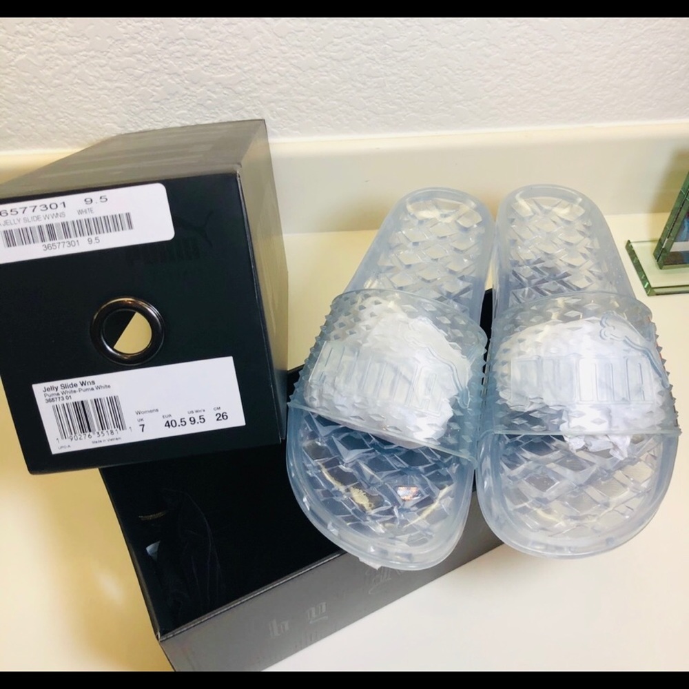 Puma (Fenty) clear jelly slides